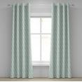 thumbnail image 1 of Ambesonne Seafoam Grommet Curtain, Tangled Lines Rhombus, 50" x 84", Pale Blue Seafoam White, 1 of 6