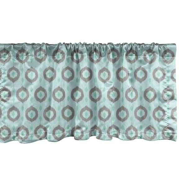Ambesonne Seafoam Window Valance, Ikat Style Pattern, 54" X 12", Seafoam Sea Green Taupe