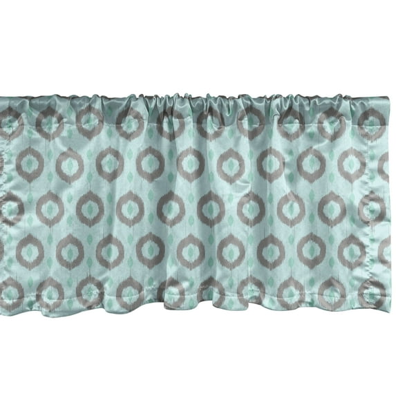 Ambesonne Seafoam Window Valance, Ikat Style Pattern, 54" X 12", Seafoam Sea Green Taupe
