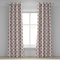 thumbnail image 1 of Ambesonne Seahorse Grommet Curtain, Pattern in Watercolors, 50" x 108", Grey and Red, 1 of 6