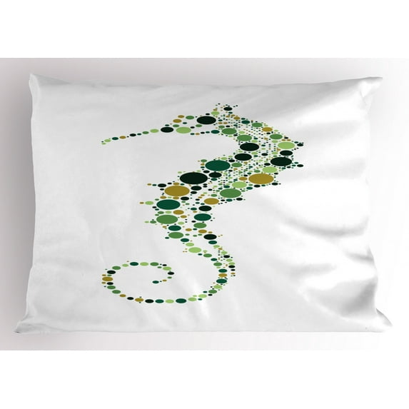 Ambesonne Seahorse Pillow Sham, Pointillist, 36" X 20", Multicolor