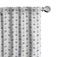 thumbnail image 1 of Ambesonne Sealife Curtains, Anchors and Ship Wheels, Pair of 28"x95", Navy Blue and Ruby, 1 of 5