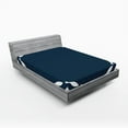 thumbnail image 1 of Ambesonne Sealife Fitted Sheet, Ocean Navy Fish Circle, Full Size, Navy Blue and White, 1 of 3