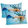thumbnail image 1 of Ambesonne Sealife Pillow Sham 2 Pack, Ornamental Fish Style, 26"x20", Blue and Sky Blue, 1 of 3