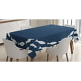 thumbnail image 1 of Ambesonne Sealife Tablecloth Rectangular Table Cover, Ocean Navy Fish Circle, 60"x90", Navy Blue and White, 1 of 3