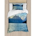 thumbnail image 1 of Ambesonne Seascape Duvet Cover Sets, Mountains and Lake View, 2-Twin, Slate Blue and Cream, 1 of 4