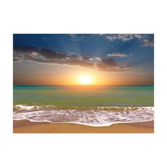 Ambesonne Seascape Jigsaw Puzzle, Sandy Beach Waves Sunset, Heirloom-Quality Fun Activity for Family Durable Cardboard, 1000 pcs, Multicolor
