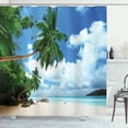 thumbnail image 1 of Ambesonne Seascape Shower Curtain, Mahe Island in Seychelles, 69"Wx84"L, Green Blue Aqua, 1 of 4