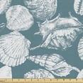 thumbnail image 1 of Ambesonne Seashell Fabric by the Yard Upholstery, Sketchy Nautical Elements, 10 Yards, Dark Cadet Blue White, 1 of 5
