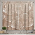 thumbnail image 1 of Ambesonne Seashell Kitchen Curtains, Hand Drawn Shells, 55"x45", Pale Brown White, 1 of 3