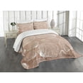 thumbnail image 1 of Ambesonne Seashell Quilted Bedspread Set 3 Pcs, Hand Drawn Shells, Queen Size, Pale Brown White, 1 of 5