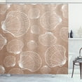 thumbnail image 1 of Ambesonne Seashell Shower Curtain, Hand Drawn Shells, 69"Wx70"L, Pale Brown White, 1 of 3