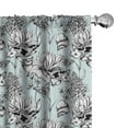 thumbnail image 1 of Ambesonne Shabby Flora Window Curtains, Pond Water Flowers, Each 28" W x 63" L, Pale Blue White Black, 1 of 4