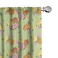 thumbnail image 1 of Ambesonne Shabby Flora Window Curtains, Vintage Flower Rose, Each 28" W x 84" L, Pale Green Pale Pink, 1 of 5