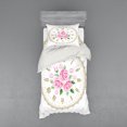thumbnail image 1 of Ambesonne Shabby Flora Bedding Set 3 Pcs, Vintage Clock Roses, Twin, Dark Khaki Pale Pink, 1 of 2