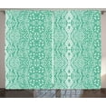 thumbnail image 1 of Ambesonne Shabby Flora Curtains 2 Panel Set, Retro Lace Pattern, 108" x 90", Teal Turquoise, 1 of 3