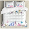 thumbnail image 1 of Ambesonne Shabby Flora Duvet Cover Sets, Rose Flower Daisies, 2-King, Pale Blue Purple, 1 of 6