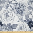 thumbnail image 1 of Ambesonne Shabby Flora Fabric by the Yard Microfiber, Garden Spring Roses, 5 Yards, Blue Grey and White, 1 of 1