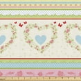 thumbnail image 1 of Ambesonne Shabby Flora Fabric by the Yard Upholstery, Country Rose Hearts, 3 Yards, Multicolor, 1 of 4