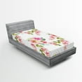 thumbnail image 1 of Ambesonne Shabby Flora Fitted Sheet 2 Pcs Set, Watercolor Petals, Twin XL, Pale Pink Fern Green, 1 of 3