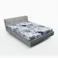 thumbnail image 1 of Ambesonne Shabby Flora Fitted Sheet, Garden Spring Roses, Queen Size, Blue Grey and White, 1 of 2