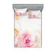 thumbnail image 1 of Ambesonne Shabby Flora Fitted Sheet & Pillow Sham Set, Pale Pink Roses, Full, Pale Pink Hot Pink, 1 of 2