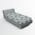 thumbnail image 1 of Ambesonne Shabby Flora Fitted Sheet, Pond Water Flowers, Twin Size, Pale Blue White Black, 1 of 3