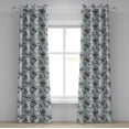 thumbnail image 1 of Ambesonne Shabby Flora Grommet Curtain, Pond Water Flowers, 50" x 120", Pale Blue White Black, 1 of 6