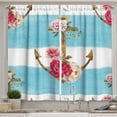thumbnail image 1 of Ambesonne Shabby Flora Kitchen Curtains, Anchors and Roses, 55"x39", Multicolor, 1 of 3