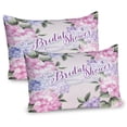 thumbnail image 1 of Ambesonne Shabby Flora Pillow Sham 2 Pack, Bride Hydrangeas, 26"x20", Purple and Pale Pink, 1 of 3