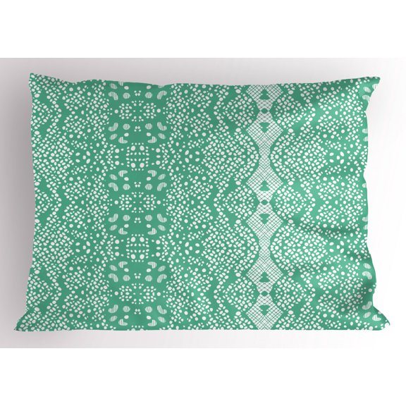 Ambesonne Shabby Flora Pillow Sham, Retro Lace Pattern, 26" X 20", Teal Turquoise