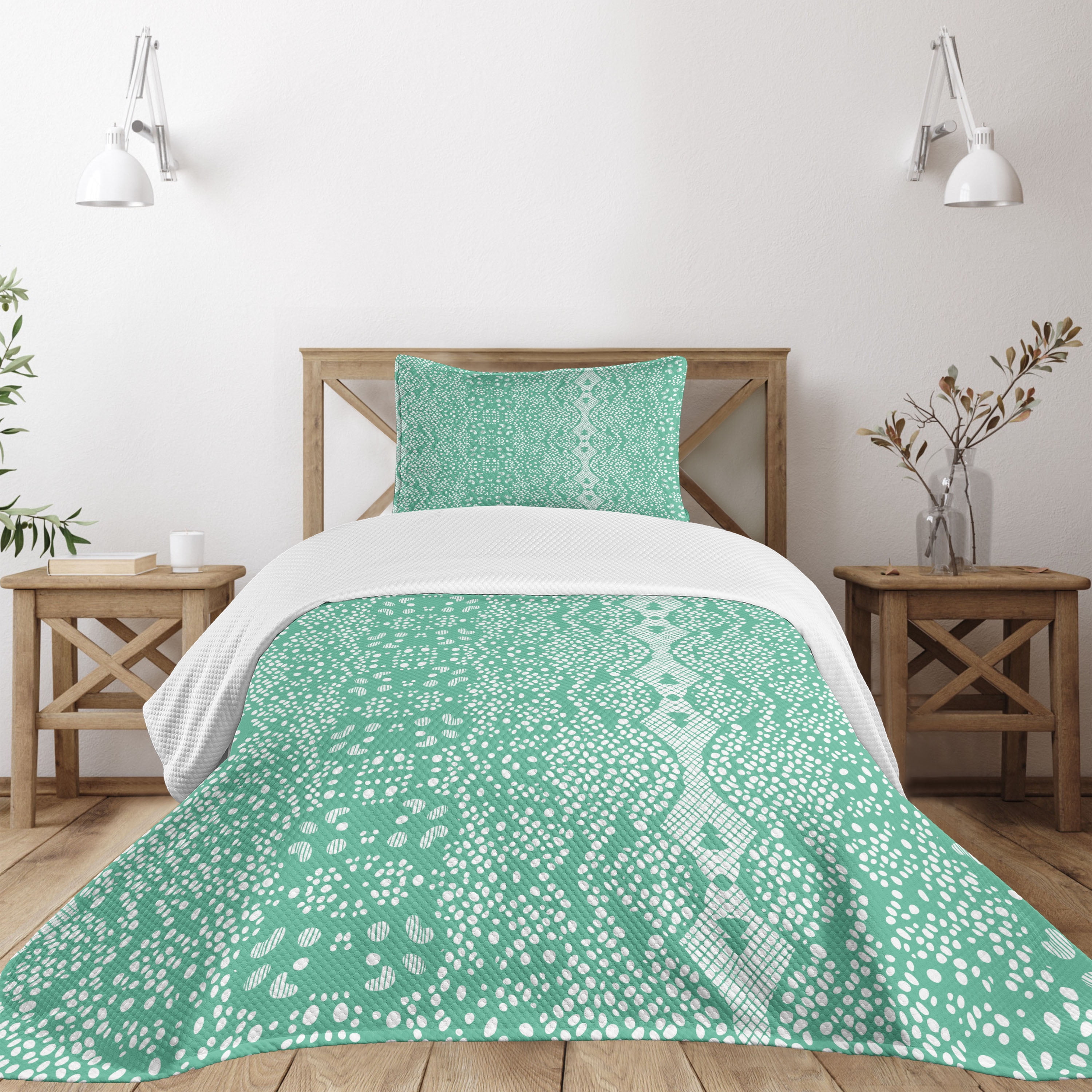 White Twin Kids Unisex Polyester Bedspread Set