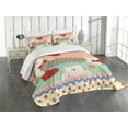 thumbnail image 1 of Ambesonne Shabby Flora Quilted Bedspread Set 3 Pcs, Teddy Bears, King Size, Multicolor, 1 of 5