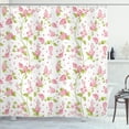 thumbnail image 1 of Ambesonne Shabby Flora Shower Curtain, Nature Blossom Buds, 69"Wx84"L, Pink White and Green, 1 of 3