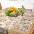 thumbnail image 1 of Ambesonne Shabby Flora Table Runner & Placemats, Roses on Plaid Back, Placemat 4 pcs + Runner 16"x90", Coral and Olive Green, 1 of 2