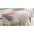thumbnail image 1 of Ambesonne Shabby Flora Tablecloth Rectangular Table Cover, Pale Pink Roses, 52"x70", Pale Pink Hot Pink, 1 of 4