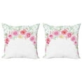 thumbnail image 1 of Ambesonne Shabby Flora Throw Pillow Cover 2 Pack, Floral Wreath Peony, 24", Multicolor, 1 of 2