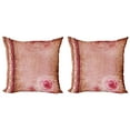 thumbnail image 1 of Ambesonne Shabby Flora Throw Pillow Cover 2 Pack, Vintage Frame Roses, 24", Multicolor, 1 of 2