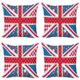thumbnail image 1 of Ambesonne Shabby Flora Throw Pillow Cover 4 Pack, British Flag Floral, 16", Multicolor, 1 of 7