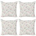 thumbnail image 1 of Ambesonne Shabby Flora Throw Pillow Cover 4 Pack, Country Nature Leaf, 20", Multicolor, 1 of 6