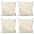 thumbnail image 1 of Ambesonne Shabby Flora Throw Pillow Cover 4 Pack, Floral Bloom Curves, 18", Tan Cream, 1 of 7