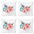 thumbnail image 1 of Ambesonne Shabby Flora Throw Pillow Cover 4 Pack, Peony and Peacock, 20", Multicolor, 1 of 7