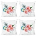 thumbnail image 1 of Ambesonne Shabby Flora Throw Pillow Cover 4 Pack, Peony and Peacock, 24", Multicolor, 1 of 7