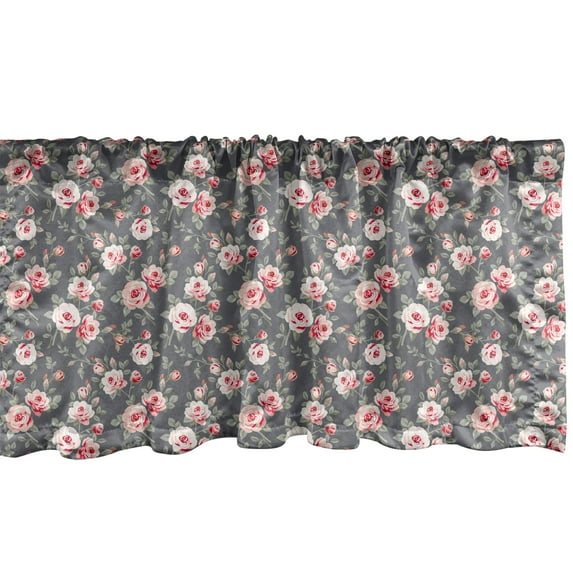 Ambesonne Shabby Flora Window Valance, Rural Buds Vintage, 54" X 18", Multicolor