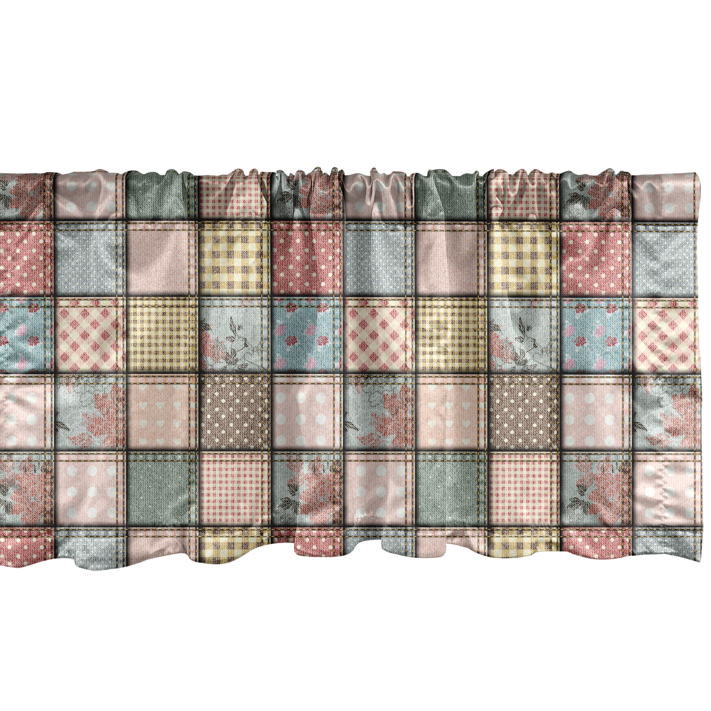 Window Square Valance Ambesonne Shabby Flora Window Valance, Square Pieces Tile, 54