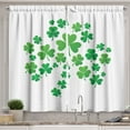 thumbnail image 1 of Ambesonne Shamrock Kitchen Curtains, Luck Symbol Leaves Art, 55"x39", Fern Green White, 1 of 3