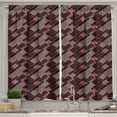 thumbnail image 1 of Ambesonne Shapes Kitchen Curtains, Geometric Retro Illustration, 55"x39", Scarlet White Black, 1 of 3