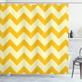 thumbnail image 1 of Ambesonne Shapes Shower Curtain, Chevron Pattern Geometric, 69"Wx75"L, Pale Yellow, 1 of 4