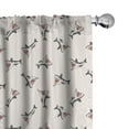 thumbnail image 1 of Ambesonne Shark Window Curtains, Funny Ocean Animals Pattern, Each 28" W x 63" L, Cream Grey and Red, 1 of 5