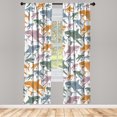thumbnail image 1 of Ambesonne Shark Curtains, Colorful Underwater Fish Art, Pair of 28"x95", Teal Apricot, 1 of 2